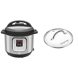 Instant Pot Duo 7-in-1 Electric Pressure Cooker, Sterilizer, Slow Cooker, Rice Cooker, Steamer, Saute, Yogurt Maker, and Warmer, 8 Quart, 14 One-Touch Programs & 8 Quart Glass Lid