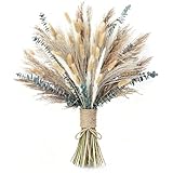 xin's convey 120 PCS Dried Pampas Grass, Dried Flowers, Reed Grass Bouquet for Bohemian Flowers Home Table Wedding Decoration, Rustic Farmhour.(Light Brown)