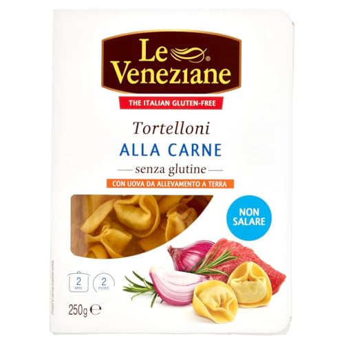 LE VENEZIANE TORTELLONI ALLA CARNE SENZA GLUTINE, GLUTEN FREE - 3 PEZZI DA 250G (TOT. 750 GR.)