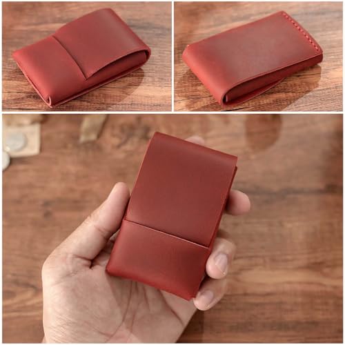 Leather Card Holders Retro Credit Card Case Handmade Holders Wallet for Business Travel Daily Commuting Use Retro Case Wallet Coin Purse Handmade for Men and Women (Pan Blue)4