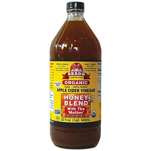 Bragg Organic Apple Cider Vinegar Blends with Honey 32 Oz  USDA Certified Organic  Raw, Unfiltered  With the Mother