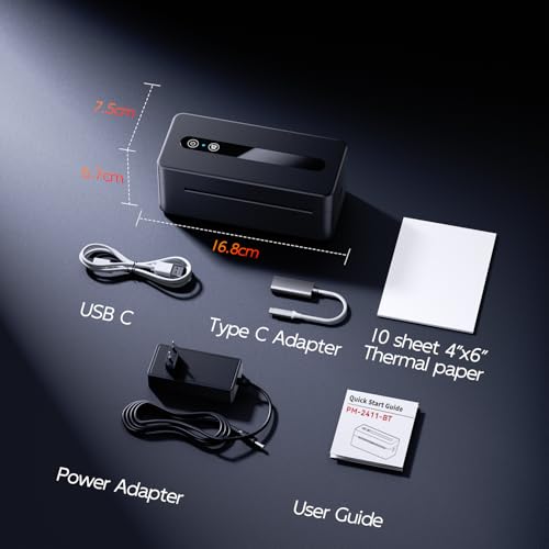 Image of TATTMUSE Thermal Shipping Label Printer 4X6,Bluetooth Label Printer