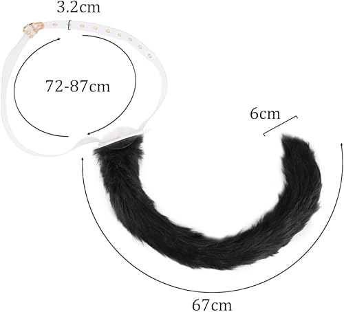 Miniatura 5 de Ibluelover Disfraz de cola de gato de Halloween ajustable, cola de zorro peluda para adultos, disfraz de Navidad para niños