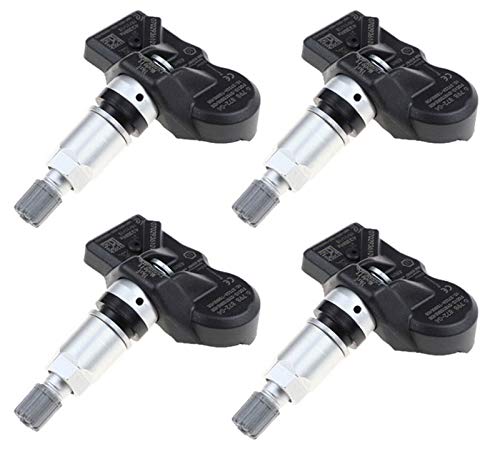 LLKLKL TPMS Capteur De Pression des Pneus Compatible avec B-MW Série 5 6 7 X1 X3 X4 Z4 Mini R57 R58 R59 R60 R61 36106798872 36106874830 36106890964 433Mhz,4 pcs Cover