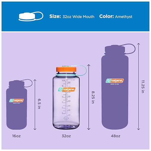 Image of Nalgene 32 oz Wide Mouth Water Bottle | BPA-Free, Durable & Leak Proof, Lightweight Bottle for Hiking & Gym, Work & Travel