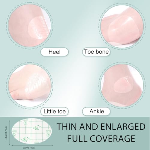 Image of 100Pcs Zealburstj Self Adhesive Invisible Heel Anti-Wear Sticker, Heels Stickers Transparent Thin for High Heels, Waterproof Anti Wear Foot Care Heel Protection Pad