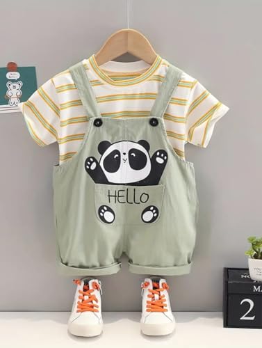 Image of SHREE SHYAM TEXTILE Dungaree for Baby Boy and Baby Girl, Kids Cotton Animal Print Romper