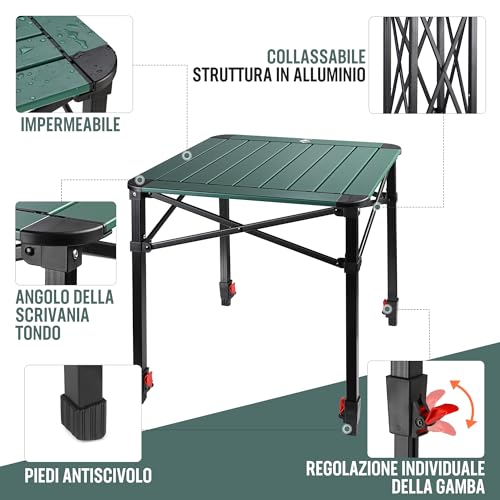 Table de camping pliante VILLEY en aluminium et machine à café portable rechargeable
