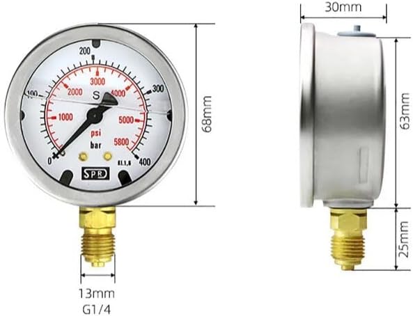 EA346S｜120bar(11.7MPa) 水圧テストポンプのページ - 掘削機油圧テストゲージ 0-600bar 1.5mホース付き 重機ポンプ圧力計 ラジアルデュアルスケール