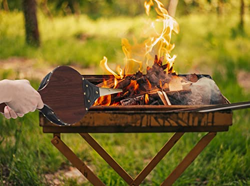 Wood Fireplace Bellows 17''X7.5'' With Hanging Leather Strap, Brown Air Bellower For Outdoor Bbq And Camping #TOP4