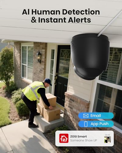 ZOSI C220 4CH 4MP QHD 2.5K PoE Home Security Camera System, 4 x 4MP(1440p) Dome IP Cameras Outdoor Indoor, Smart AI Human Detection, Two-Way Audio, 4CH 5MP 3K NVR with 1TB HDD for 24/7 Record
