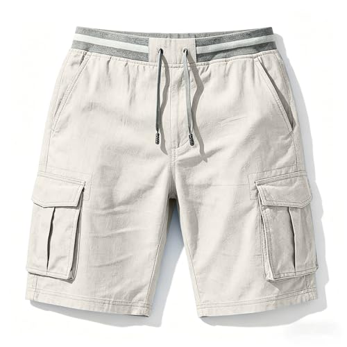 Short cargo homme en lin d'été ample léger style décontracté - 4