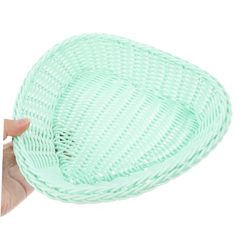 Cesta decorativa verde en forma de corazón hecha de plástico PP resistente y multiusos 5
