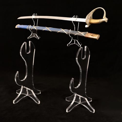 WANLIAN Soporte para katana, soporte de exhibición de espadas, soporte acrílico para katana, para escritorio, cuchillos de caballería, guerrero espartano, espada, cuchillo Tang (transparente)