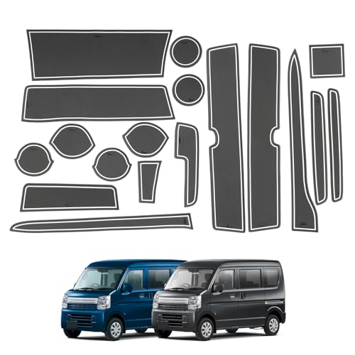 【RUIYA】スズキ エブリィ DA17V DA17W 専用 ラバーマット ゴムマット エブリィワゴン ドアポケット インテリア ラバープレート ノンスリップ 防音 傷防止 滑り止め 防汚れ ノイズ軽減 DA17V エブリイバン エブリイワゴンDA17Wパ