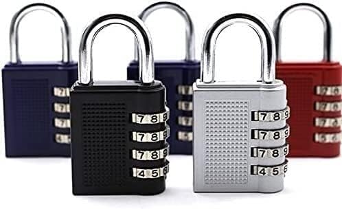 Code Padlock, Padlock, Combination Locker Padlock School Lock Pad Coded 4 Dials Big Size Zinc Alloy Code Pad Door for Cabinet Door Luggage Gym Swimming Pool Drawer