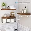 QEEIG Bathroom Shelves Over Toilet - Wall Mounted Floating Shelves Toilet Paper Storage Small Farmhouse Decor Shelf 16 inch Set of 3, Rustic Brown (019-BN3) #2