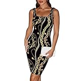 Bodycon Dresses for Women Sexy Summer Midi Tank Top Date Night Sleeveless Club Party Casual Maxi Dress Chain XL