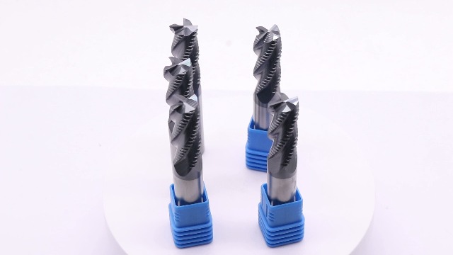 Image of 5Pcs 1 /2 inch 4 Flute Solid Carbide Roughing End Mill, ALCrSiN Nano Coated | 35 Degree Helix, 1 /2 inch Cutting Diameter, 1 /2 inch Shank Diameter, 1 inch Length of Cut, 3 inch Overall Length