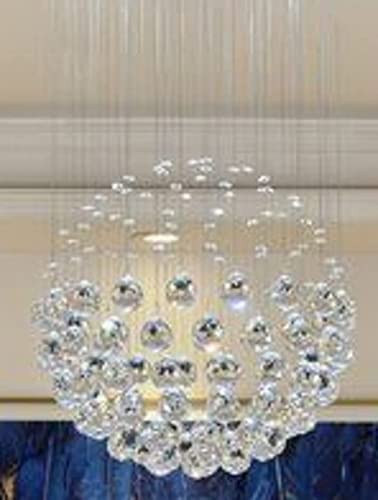 Image of CRYSTA WORLD Raindrop K9 Crystal Chandelier Modern for Living Room /Bedroom /Hall, (Orbital, L12 /W12 /H18)