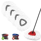 NICEMOVIC 4 Pack Spin Mop Head Replacement for O-Ceda Easywring Spin Mop Heads Replacements, Reusable Microfiber Mop Replace Head Easy Cleaning and Machine Washable