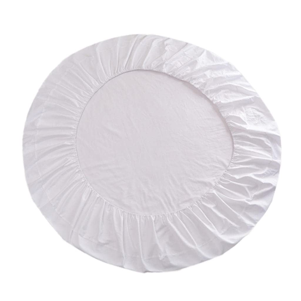 Fenteer Cama Redonda del Hotel Sábanas Integradas Cubiertas De Cama De La Princesa Completa Funda De Colchón De Ropa De Cama De Algodón Puro 2.2 Metros De Diá - Blanco, Individual