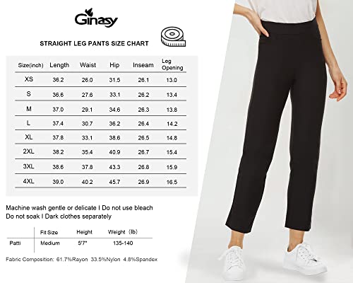 Ginasy Black Dress Pants For Women Business Casual High Waisted Stretch Ankle Work Pants Straight Leg Office Trousers #TOP3