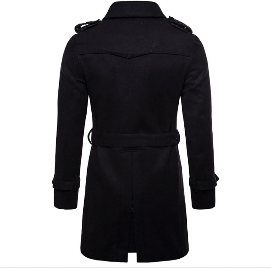 Haitpant Men Autumn Winter Double Breasted Windbreaker Jacket Europe America Long Wool Blends Pea Coat