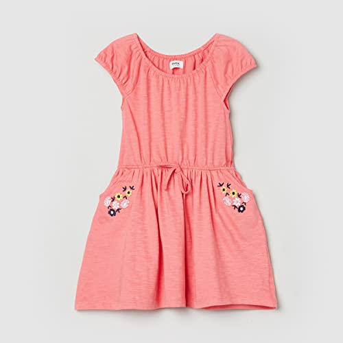 Image of Max Girls Embroidered Round Neck A-Line Dress