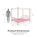 DHP Metal Kids Platform Bed with Four Poster Design, Scrollwork Headboard and Footboard, Underbed Storage Space, No Box Sring Needed, Full, Pink Canopy