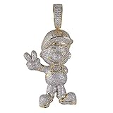 KMASAL Jewelry V Sign Money Bag Pendant Hip Hop Simulated Diamond Iced Out Rhinestone Crystal Neckla