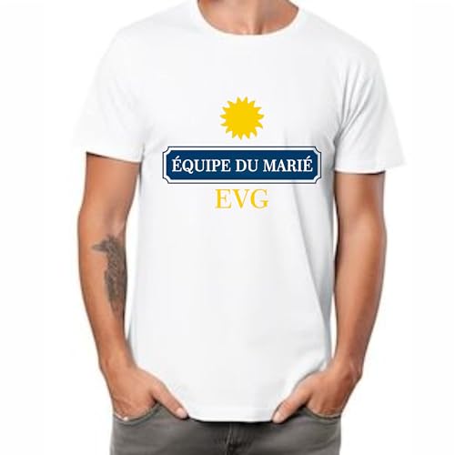 T-shirt EVG Logo Alcool - Cadeau Evg, T-shirt futur marié/équipe du marié, accessoire evg personnalisé Alcool (M, Équipe du marié)