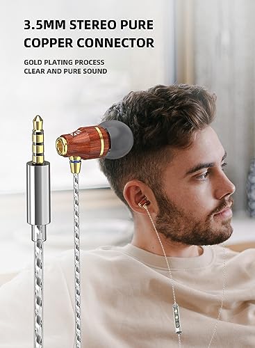 Yinyoo KBEAR KW1 Écouteurs filaires en Bois, écouteurs IEM à Isolation phonique 3,5 mm pour Musiciens chanteurs audiophiles avec Embouts Auriculaires (Brun rougeâtre, Prise 3,5 mm avec Micro) - Les Beatles, Paul McCartney, John Lennon, RIngo Starr, George Harrison Yinyoo KBEAR KW1 Écouteurs filaires en Bois, écouteurs IEM à Isolation phonique 3,5 mm pour Musiciens chanteurs audiophiles avec Embouts Auriculaires (Brun rougeâtre, Prise 3,5 mm avec Micro) – Image 6