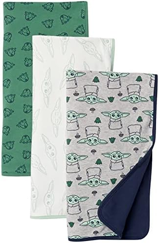 Amazon Essentials Unisex Baby Disney | Marvel | Star Wars Swaddle Blankets, Pack of 3