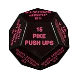 VEAREAR Exercise Dice, 12-Sided Workout Dice, Fitness Dice, Fun Home Gym Learning Game Accessories for Workout Group, Fitness & Exercise Classes (Red (Hard))