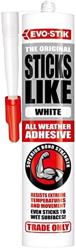 EVO-STIK Sticks Like Sh*t Adhesive, All Weather, Extreme Temperature & Movement Resistant, Colour: White, Size: 290ml