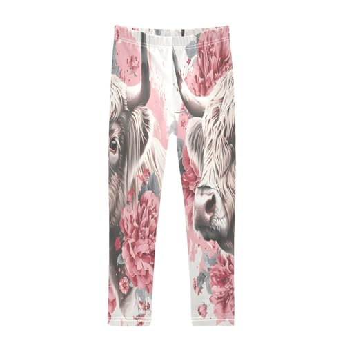 Bolaz Toddler Girls Leggings Printed Yoga Pants Leggings Highland Cow for Kids