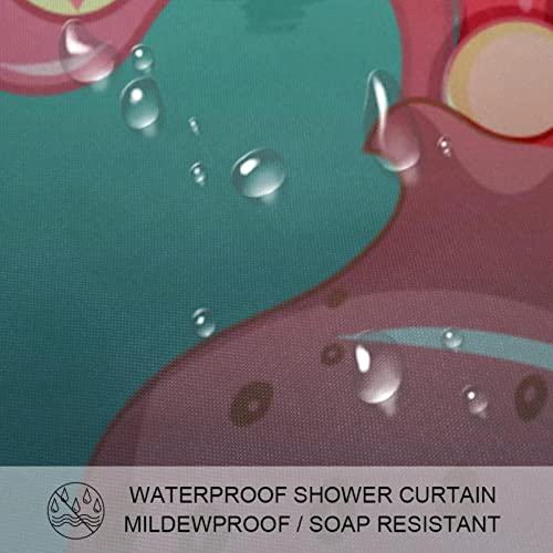 Rideau de douche monstre de la mer imperméable 168x183 cm - 4