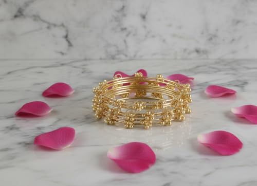 Image of NMII Ethnic Wear Bangles Gold-Tone Alloy with Musical Ghungroo Charms | Women Fashionable Jewelry | Designer Bracelet Bangles For Girls | Viral Kashmiri Chudiya for Weddings, Festivals & Parties
