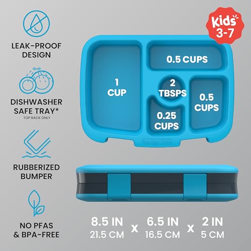 Bentgo Kids Prints Leak-Proof, 5-Compartment Bento-Style Kids Lunch Box - Ideal Portion Sizes for Ages 3 to 7 - BPA-Free, Dishwasher Safe, Food-Safe Materials (Dinosaur) view 5