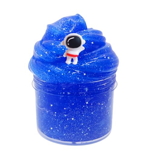 Super Galaxy Slime Kit, Blue Glitter Slime in a Variety of Shapes and Textures, Cosmic Starry Charm Includes Slime Kit Party Gifts.