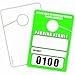 Parking Permit Hang Tags Blank Temporary Pass (Pack of 100) Car Vehicle Parking Management Green 3.30 x 4.75 inches (0001 to 0100) Numbered