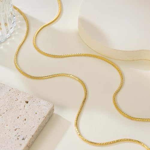 14K Gold Chain for Men Women 14K Gold Necklaces for Women Round Snake Chain Graceful and Sleek Dainty Necklace Chains for Womens Non Tarnish4