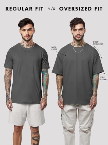 Image of The Souled Store Top Gun: Men and Boys Short Sleeves Round Neck Casual Streetwear Drop Shoulder Cotton Oversized T-Shirt