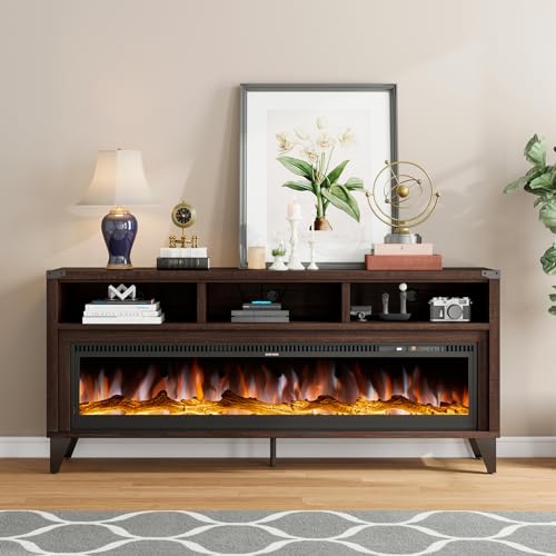 Farmhouse Fireplace TV Stand with Electric Fireplace