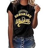 TWIFER Damen Sonnenschein Logo Shirts Mädchen Plus Size Gedruckt Tees Shirt Kurzarm T Shirt Bluse Tops