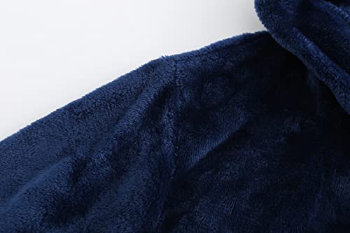 Image of Kids Hooded Bathrobe Girls Soft Plush Hooded Flannel Pajamas Sleepwear Boys Spa Robe
