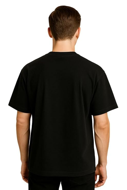Image of VEL Plain Heavy GSM Cotton Oversized T-Shirt Baggy Fit Drop Shoulder Half Sleeves Round Neck Solid Pure 100% Cotton T-Shirt for Men (Pack of 3)