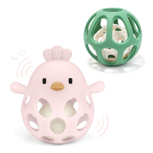 MCGMITT Baby Teething Toys Bundled with Rattle Teether Toy