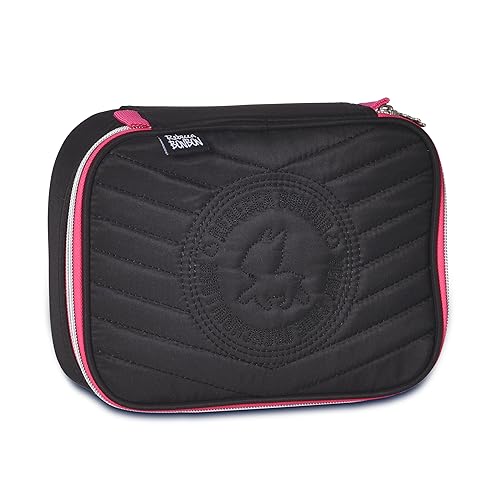 Kit Mochila Rodas, Estojo e Lancheira Rebecca Bonbon Matelassê Preta- Clio Style